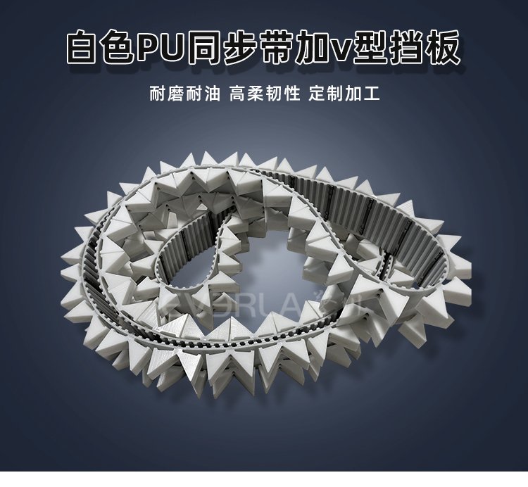 PU同步帶加V型擋板，如何在食品流水線大顯身手